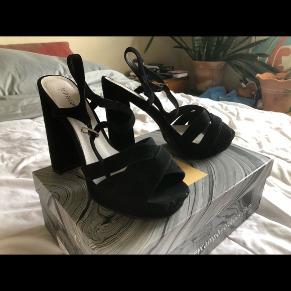 Jeffrey Campbell Suede Platform Heels - Picture 1 of 8